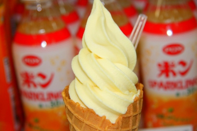 愛媛県、石鎚山SA(下り線)で人気のお土産、母恵夢本舗の伯方の塩純生入り大福、えひめ飲料ポンジュースのソフトクリームなどをご紹介